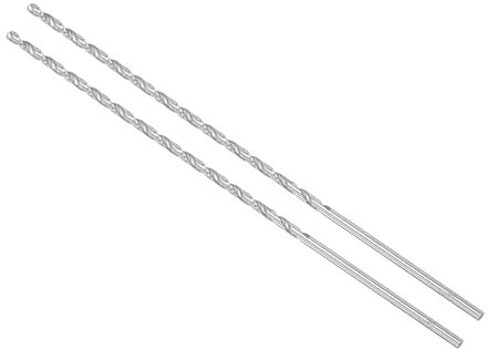 CoCud Barrenas Helicoidales de Acero de Alta Velocidad Extra Largas, Diámetro de 3.5mm y Longitud de 300mm, Barrena Helicoidal Recta, Para Metal, 2 Piezas