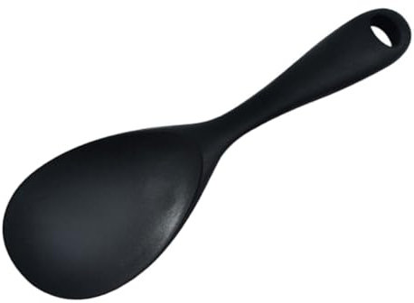 Zerodeko 1 Pc Cucchiaio per riso in silicone utensili da servizio neri cucchiaio da riso resistenti al calore cucchiaio per zuppa cucchiaio da ristorante spatola per riso wok