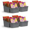 Pro Home Küchen Organizer mit 3 Fächern (4er Pack) - Aufbewahrungsbox für Tütensuppen, Gewürzmischungen UVM. Ordnungssystem für Lebensmittel Kunststoff
