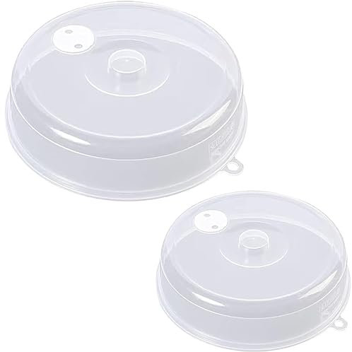SEABABOO 2PCS Cubierta Magnética Para Microondas Cubierta Magnética Para Microondas Para Alimentos Cubierta Para Salpicaduras De Microondas Tapa microondas grande 23cm + pequeña 17cm, sin BPA