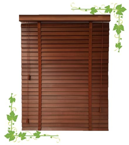 DLLY Tapparelle in Legno Per Finestre, Tende Veneziane Orizzontali 50/60/85/95/105/115/120cm, Tende a Rullo Privacy Casa, Persiane Veneziane in Legno Massiccio,WxH-80x160cm/31.5 * 63in