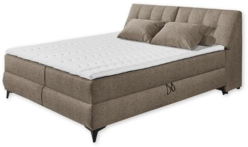 Stella Trading Atlantis 6 Boxbett 180x200 in Espresso - Bequemes Doppelbett mit Bettkästen und Kaltschaum Topper - 185 x 102 x 240 cm (B/H/T)