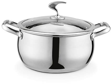 Olla de Sopa, Olla de Cocina Espesada de Acero Inoxidable 18-10, para Estufa de Gas/Cocina de inducción