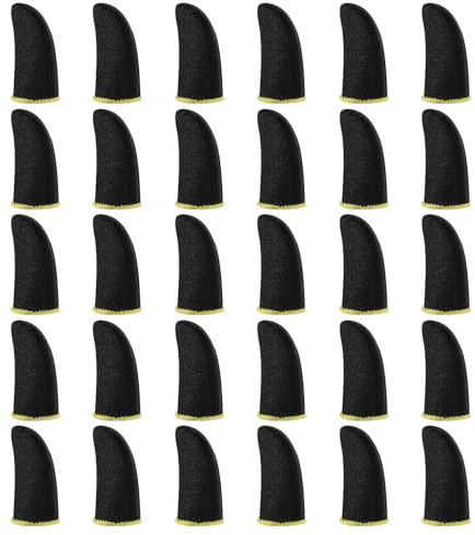 WLLHYF 30pcs Gamer Finger Sleeves Carbon Compression Support Pollice Guanti Touchscreen Finger Cover Anti Sudore Telefono Cellulare Tablet Gaming Stabilizzatore per Tutti i Dispositivi Touchscreen