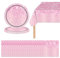 41Pcs Baby Pink Tableware Shiny Glitter Diamond Party Plates,Pink Paper Plates and Napkins Pink Tablecloth,Pink Sparkling Dinnerware Set for Her Birthday,Wedding,Baby Shower Party Pink Tableware Set