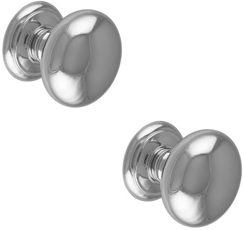 2 Pack 100mm Large Centre Door Knob Polished Chrome Outdoor Front Door Handle