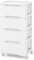 COSTWAY Chest of Drawers, 5/6/7-Drawer Dresser Storage Cabinet with Wheels, Modern Tall Freestanding Chest Cupboard Drawers Organiser Unit for Bedroom, Living Room, Closet and Hallway (White, 4-Tier)