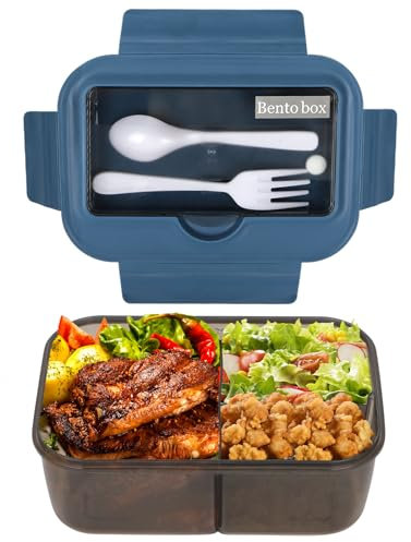 Boîte à goûter 1400 ml - Boîte à déjeuner décontractée pour adultes - Boîte à sandwich avec couverts - Umami - Peu encombrante