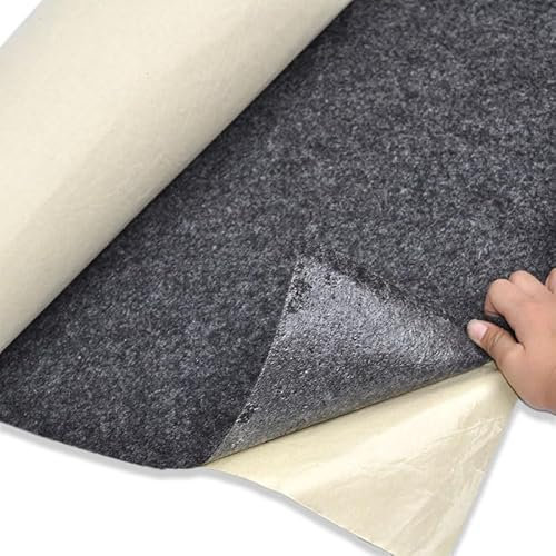 TUANZUN Lautsprecher Stoff,Akustikstoff 1x0.5m Lautsprechertuch Selbstklebende Filz Subwoofer Kastenband Streifen Patch Tonabsorption Anti-Seismic Beige/Silber/Grau/Schwarz(Gray)