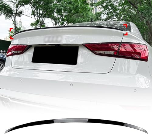 FINMOKAL Auto Heckspoiler Heckspoiler Lippe Flügel Kompatibel mit Audi A3 S3 8V Limousine 2014-2020 S Typ (Glanz Schwarz)