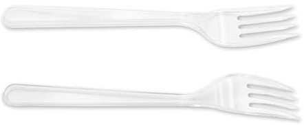1000 Stück Plastik Gabel - 17,5 cm Transparent Mehrweg Plastik Besteck Imbiss Mehrweggabel