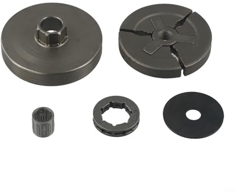 Honseadek Kit de borde de rodamiento de aguja de tambor de embrague para motosierra china 4500 5200 5800 45cc 52cc 58cc, kit de embrague con rodamiento de aguja para un funcionamiento eficiente