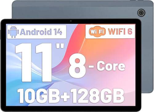 Ainmel Newest Android 14 Tablet, 10 Inch Tablet, 16GB+128GB(TF 1TB), 8 Core, 5G/2.4G WiFi 6.0, 5000mAh, 5MP+8MP Camera, 1280 * 800 HD, 2 Speaker, Android Tablets 10 inch (Grey)
