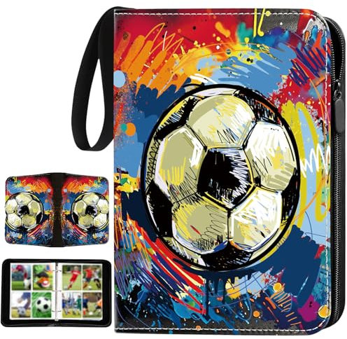 Album Classeur Carte Football, Porte Carte à Collectionner, Album Photo de Cartes à Collectionner de Football 50 Pages 400, Album de cartes de Football avec fermeture éclair