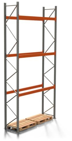 REGALWERK Palettenregal Artus - Grundregal mit 4 Ebenen - Fachlast 2.770 kg - 5.500 x 2.700 x 800 mm (HxBxT) - Schwerlastregal