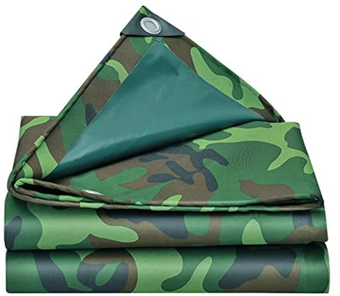 Bâche de camouflage imperméable et résistante 5 x 6 m en tissu Oxford imperméable pour camping, extérieur, meubles de jardin, tente