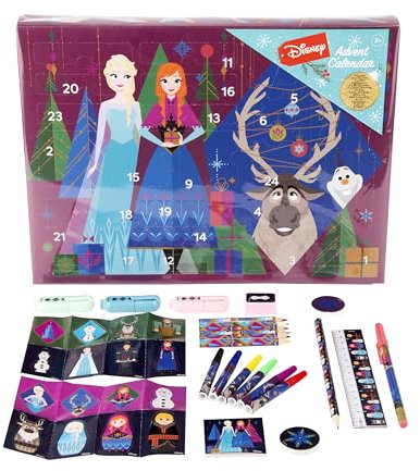CyP Brands – Frozen, Adventskalender, 24 Überraschungen, Kindergeschenk, offizielle Marvel-Lizenz, Aktivitäten und Spielzeug, Weihnachten