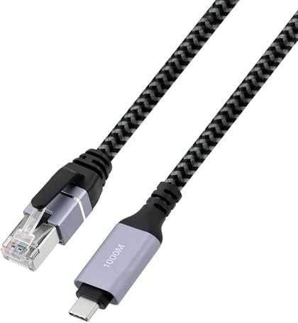 Wigearss Cable Ethernet USB-C a RJ45, USB-C a RJ45 Gigabit Ethernet CAT 6, Compatible con Thunderbolt 3/4/5, para MacBooks, Portátiles, Smartphones, PC - 2 m