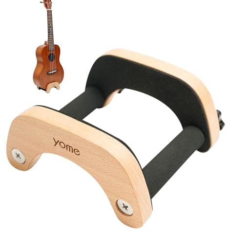 Ukulele Stand Floor & Desktop, Solid Wood Clip-On Travel Ukulele Stand