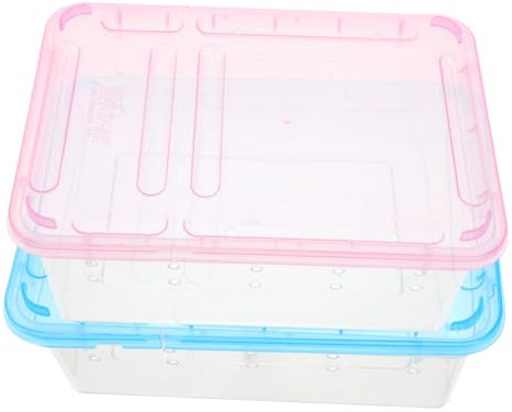 UPKOCH 2Stücke Reptilien Fütterungsboxen Multifunktionale Zuchtbox für Schnecken Geckos und Andere Haustiere Tragbar Box für Terrarien