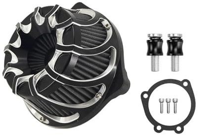 NKCVEZBW Filtro dell'Aria for Moto, Filtro di aspirazione, Elemento Grigio, Compatibile con Harley Sportster XL48 Dyna FXDLS Touring Electra Road Glide Softail(Air Filter B)