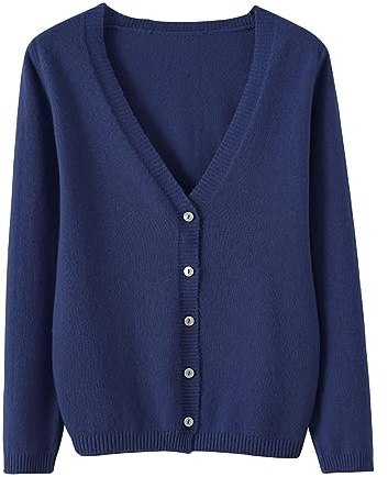 Cardigan ample, cardigan court pour femme, couleur unie, manches longues, col en V, bouton confortable, pull tricoté léger et polyvalent, vêtement de base