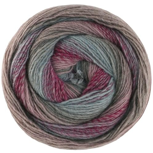 LANA GROSSA Gomitolo Versione | Dochtgarn mit Farbverlauf | Handstrickgarn aus 60% Schurwolle & 40% Polyacryl | 200g Wolle zum Stricken & Häkeln | 700m GarnFB 461