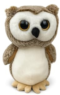 Mel-O-Design Plüsch-Eule 17 cm – Weiches Kuscheltier in Grau, Niedliches Stofftier für Kinder & Erwachsene, Geschenk zu Geburtstag, Weihnachten & Deko (Braun)
