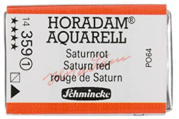 Schmincke - HORADAM® AQUARELL - finest artists' watercolour paints, 359 Saturn red, 14 359 043, 1/1 pan