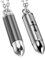 Cupimatch 2pcs Herren Edelstahl Kreuz Bullet Form medaillon zum öffnen Anhänger Halskette mit 55 cm Kette, silber schwarz