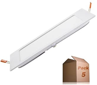 ONSSI Placa LED de Techo 12W Cuadrada 170x170 mm (Blanco Frío,6000k) Panel LED Superslim Marco Blanco Empotrado downlight led (Pack 5)