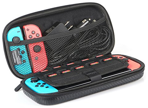 Amazon Basics Transportetui für die Nintendo Switch und Zubehör, 26,2 x 6 x 13,3 cm, Schwarz