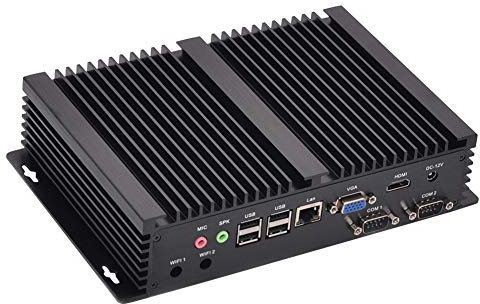 HUNSN Fanless Industrial PC, Mini Computer, Intel Celeron 2955U 2957U, Windows 11 or Linux Ubuntu, IM03, AC WiFi, BT, VGA, HDMI, LAN, 2 x COM RS232, 6 x USB2.0, 8G RAM, 128G SSD