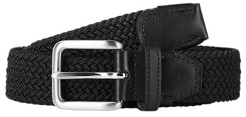 JACK & JONES Herren Gürtel Jacspring Woven Belt Noos, Schwarz (Black Black), 90