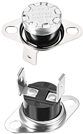 sourcing map KSD301 Thermostat 55 °C / 131 °F 10A N.C Einstellen der Schnappscheiben-Temperaturschalter für Mikrowelle, Backofen, Kaffeemaschine 2 Stück