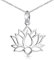 Materia Lotusblume Kette Silber 925 - Lotusblüte Anhänger mit Halskette für Frauen Teenager KA-69-Silber_K30-60cm