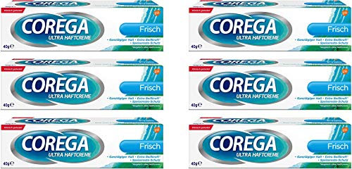 Corega Ultra Haftcreme Frisch für Zahnersatz/dritte Zähne (6 x 40g)