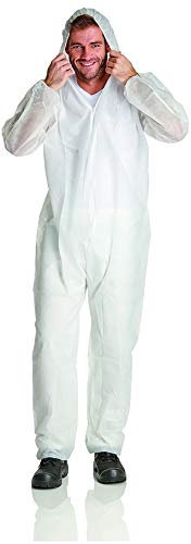 PP-Overall, 40g/qm, mit Kapuze, atmungsaktiv, weiß, Größe L