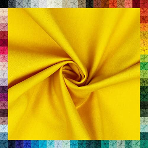 VmG-Store Baumwollstoff Uni 100% Baumwolle Oeko-Tex Meterware ab 50cm über 70 Farben zur Auswahl (30 Zitrone, 50 x 148cm)