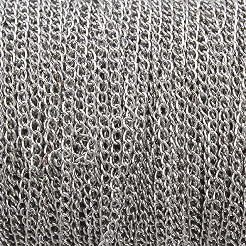 3 meter Gliederkette Link Kette Metallkette Twist Panzerkette 5,5mm Altsilber Schmuckkette Meterware zur Schmuckherstellung von Halsketten Armband DIY Basteln