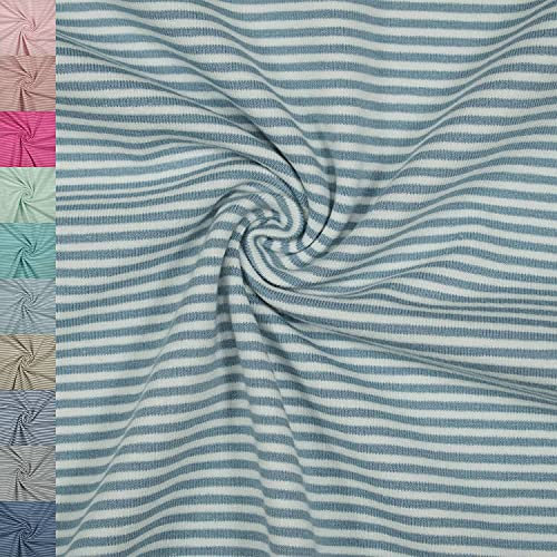 Jersey Stoff Noah, gestreift 2mm, jeansblau/weiß (50cm x 150cm)