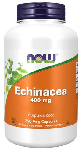 Now Foods, Echinacea, 400mg, 250 vegane Kapseln, Laborgeprüft, Glutenfrei, Sojafrei, Vegetarisch, Ohne Gentechnik