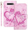 Jeffene Etui Coque pour Samsung Galaxy S10+/Galaxy S10 Plus (6.4 Pouces),Protection Housse en Marbre Fleurs Motif PU Cuir Antichoc TPU Etui Portefeuille avec [Béquille] [Fentes pour Cartes],Rose