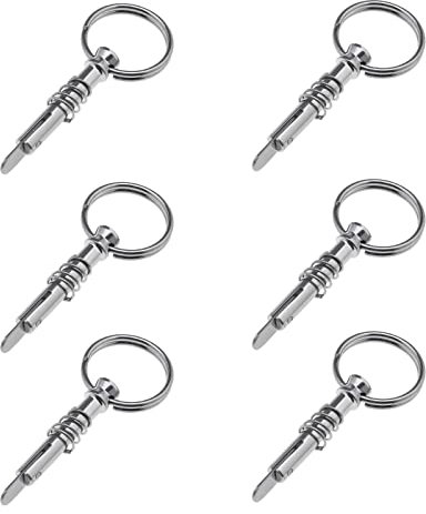EMSea 6 STÜCKE Schnellspannstift 0,24 Zoll Durchmesser mit Drop Cam & Federstift Länge 1,57 Zoll 316 Edelstahl Bimini Top Pin Marine Hardware