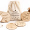 Prinzental ® 30 Baby Meilensteinkarten für ZWILLINGE auf edlen Holzscheiben | Zwillinge Geschenk Geburt | Originelles Geschenk zur Geburt von Zwillingen