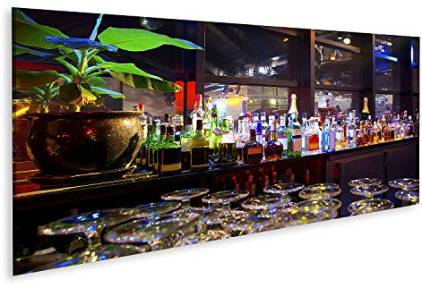 islandburner Bild auf Leinwand Getränke Spirituosen Bar Wandbild Leinwandbild Bilder für Wohnzimmer GFOY-Pano