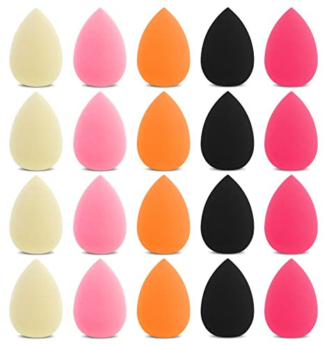 WLLHYF Lot de 20 mini éponges de maquillage - Colorées pressées - Pour poudre minérale - Poudre lâche pour le corps - Mélange de couleurs