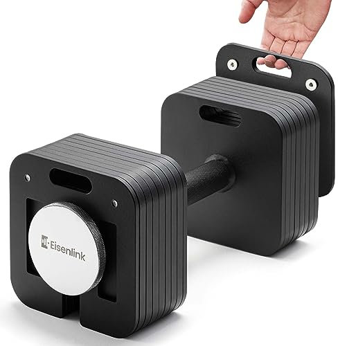 Eisenlink Adjustable Dumbbell 4-36kg Weight Set - Adjustable Weights with Anti-slip Handle 2kg Increments Innovative Easy Safe Locking Mechanism for Fitness Training Home Gym (1×36kg)