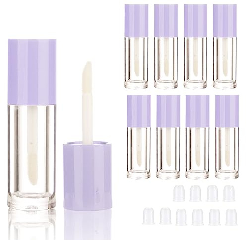 COSIDEA Mini-Lipgloss-Tuben, leer, 2,5 ml, 2,3 g Lipgloss, Tube mit Applikator für Lippenöl-Tönungsflaschen, 10 Stück