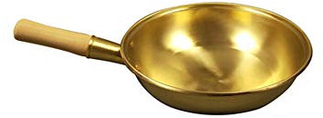 OQHAIR Poêle en cuivre Pur marmite en cuivre Wok poêle à Frire en Laiton poêle à Frire ustensiles de Cuisine cuiseur en cuivre Wok